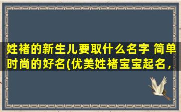 姓褚的新生儿要取什么名字 简单时尚的好名(优美姓褚宝宝起名，中英文简单时尚好听，男女通用)